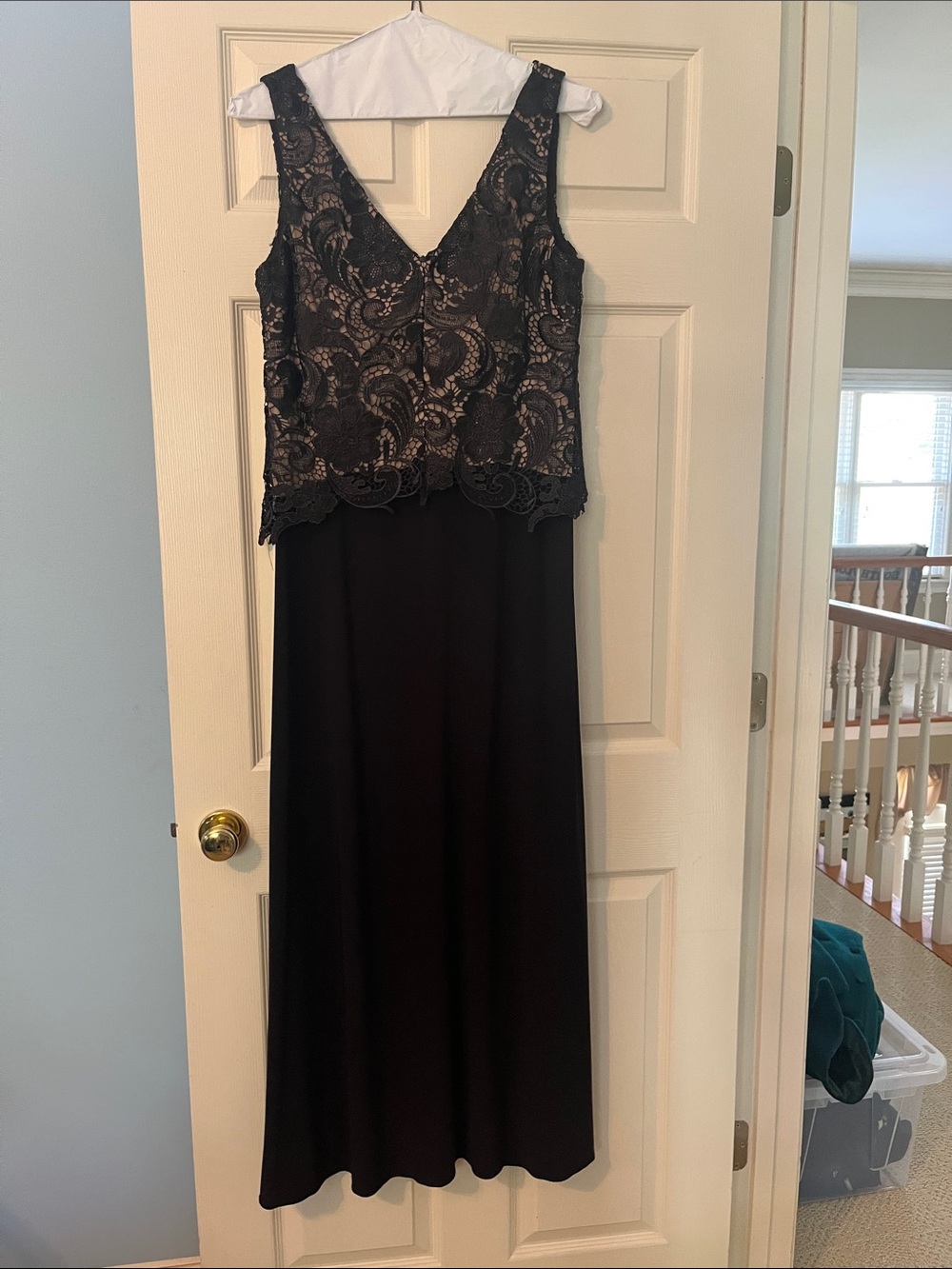 Patra Black Lace V-Neck Maxi Dress